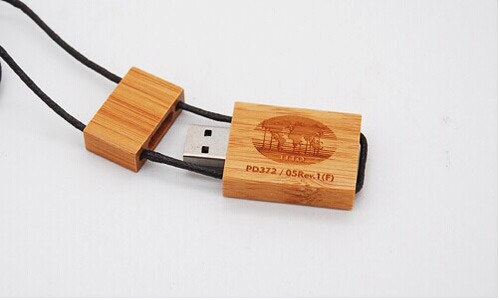 Lanyard USB Flash Drive Bamboo USB or Wooden USB Stick Custom logo for Cooperated Gifts