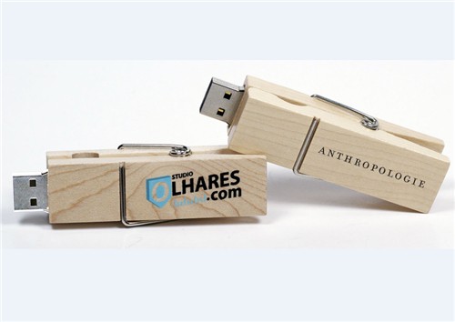 Custom USB Flash Drive Clip Model Bamboo USB or Wooden USB Stick Customized logo for Promotion