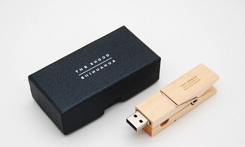 Custom USB Flash Drive Clip Model Bamboo USB or Wooden USB Stick Customized logo for Promotion