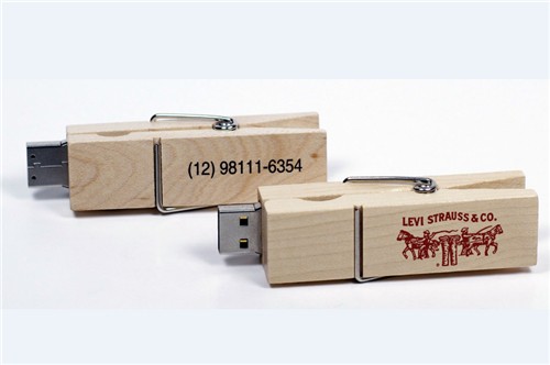 Custom USB Flash Drive Clip Model Bamboo USB or Wooden USB Stick Customized logo for Promotion