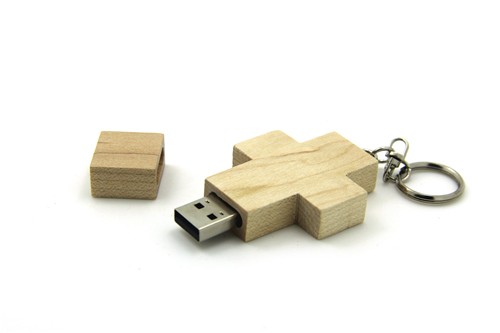 Custom USB Stick Cross Model Bamboo USB or Wood USB Flash Drive Customized logo for Promotion 