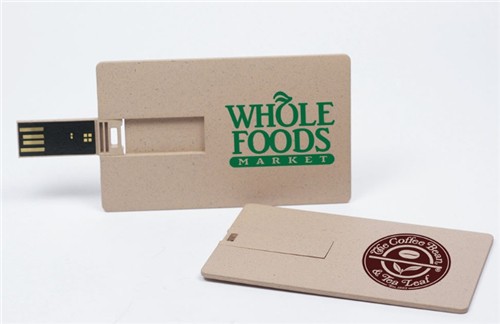 Sustainable USB Card Flash Drive Ecofriendly USB Memory Card Recycled Wheat Straw Material Customized logo for Promotion