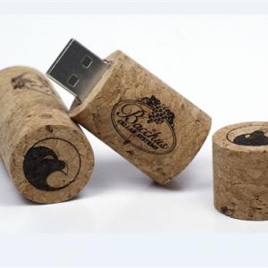 Natural Soft Wood USB Stick Cork USB Flash Pen Customised Logo Printed or Engraved for Promotion