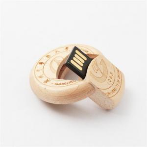 Round Mini USB Flash Drive Bamboo USB Stick or Wooden USB Memory Disk Customized logo for Promotion