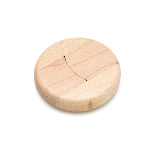 Round Mini USB Flash Drive Bamboo USB Stick or Wooden USB Memory Disk Customized logo for Promotion