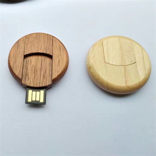 Round Mini USB Flash Drive Bamboo USB Stick or Wooden USB Memory Disk Customized logo for Promotion