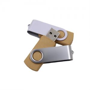 Hot selling Twist USB Flash Drive Sustainable USB Stick Swivel USB Recycled Wheat Straw Material OEM logo Printed or Engraved for Promotion Gifts