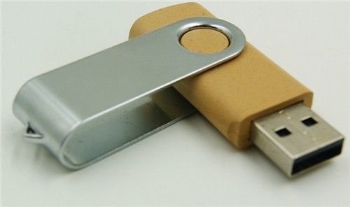 Hot selling Twist USB Flash Drive Sustainable USB Stick Swivel USB Recycled Wheat Straw Material OEM logo Printed or Engraved for Promotion Gifts