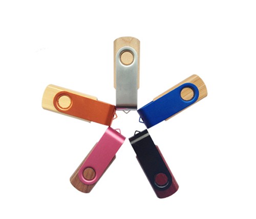 Classic Twist USB Key Wood USB Flash Drive Bamboo USB Stick  Swivel USB Pen Customized logo for Gifts