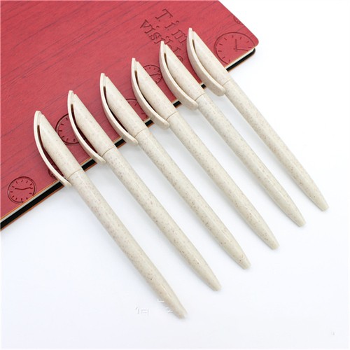 Sustainable Ball Pen Wheat Straw Pen Writing Pen Customized Logo for Promotional Gifts