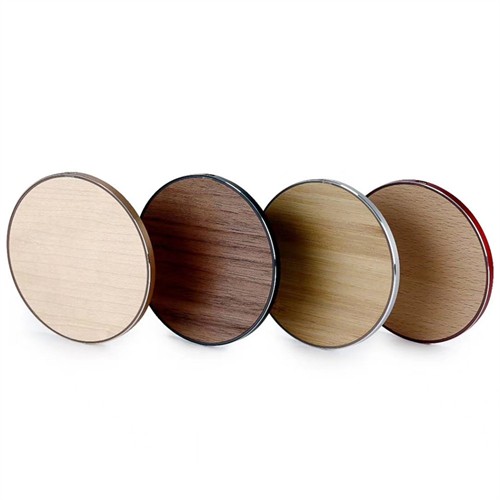 Round Wireless Charger Bamboo Model Wood Charging Case Metallic Colorful Base Customized logo for Promotional Gifts