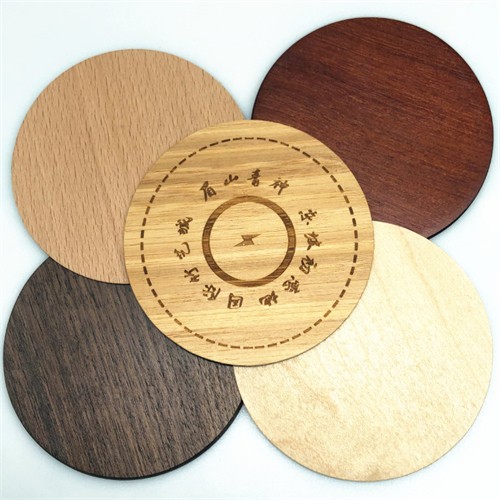 Round Wireless Charger Bamboo Model Wood Charging Case Metallic Colorful Base Customized logo for Promotional Gifts