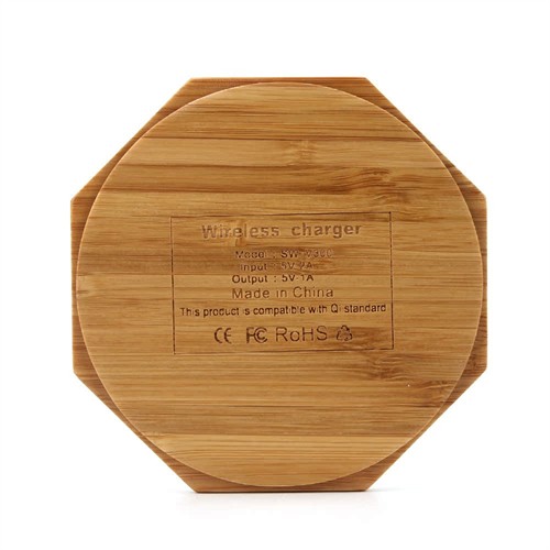 Wooden Wireless Charger Bamboo Wireless Charging Model Customized Logo Printed or Engraved for Promotion