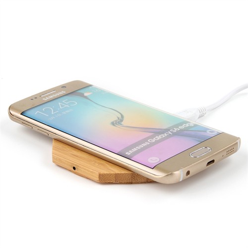 Wooden Wireless Charger Bamboo Wireless Charging Model Customized Logo Printed or Engraved for Promotion