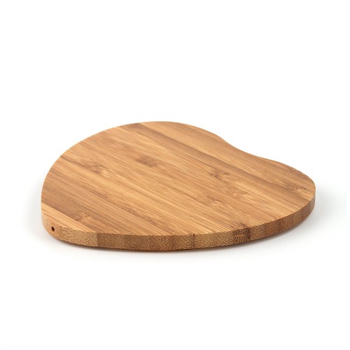 Ecofriendly Wireless Charger Wooden Heart Model Bamboo Wireless Charger Customized Logo Printed or Engraved for Promotion