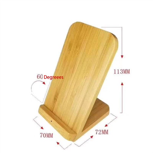 Ecofriendly Wireless Charger Wooden Model Bamboo Wireless Charging Holder Customized Logo for Promotional Gifts