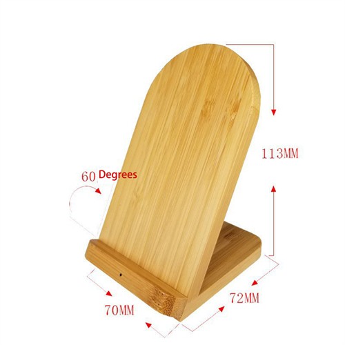 Ecofriendly Wooden Wireless Charger Bamboo Wireless Charging Holder Customized Logo for Promotional Gifts