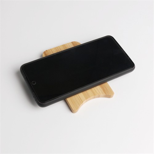 Sustainable Wooden Wireless Charger Phone Holder Bamboo Wireless Charging Holder Phone Charger  OEM Logo for Gifts