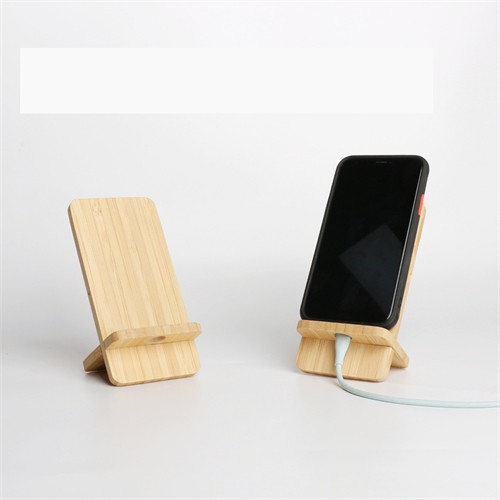 Sustainable Wooden Wireless Charger Phone Holder Bamboo Wireless Phone Charger Split Model OEM Logo for Gifts