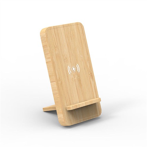 Wireless Charger Wooden Phone Holder Bamboo Wireless Phone Charger Split Model OEM Logo for Promotional Gifts