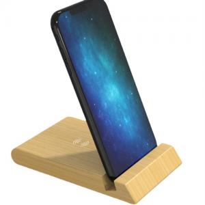 Custom Wireless Charger Phone Holder Wood Wireless Charging Bamboo Model Customized Logo for Promotion