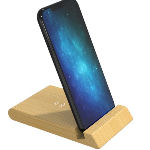Custom Wireless Charger Phone Holder Wood Wireless Charging Bamboo Model Customized Logo for Promotion
