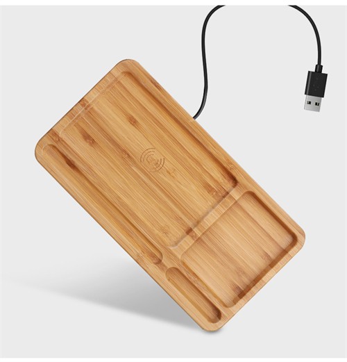 Multifunctional Wireless Charging Set Wooden Wireless Charger Bamboo Phone Holder Charging Pad Customized Logo for Promotion