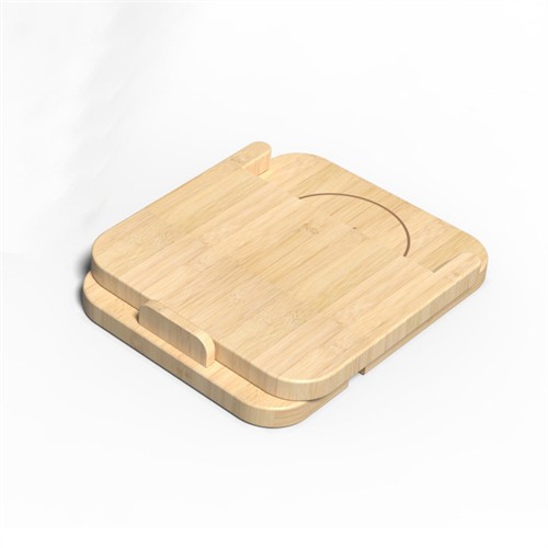 Foldable Wireless Charger Wooden Charging Holder Bamboo Phone Charger OEM Logo for Gifts