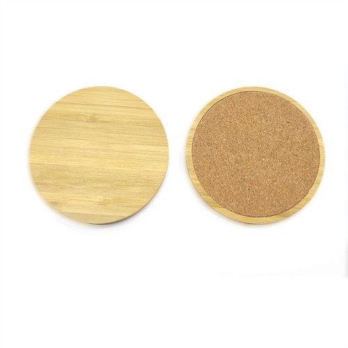 Ecofriendly Cork Wireless Charger Soft Wood Wireless Charging Station Round Model Bamboo or Wooden Base Customized logo for Promotion