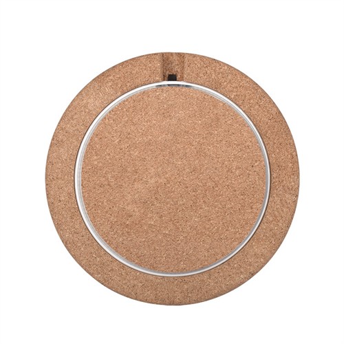 Soft Wood Wireless Charger Cork Wireless Phone Charging Set Round Inserted Model Customized logo for Gifts