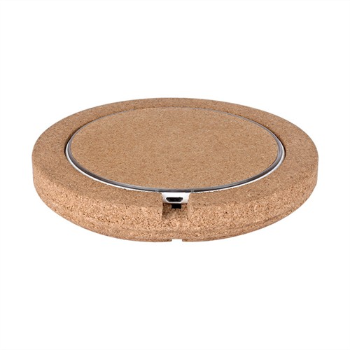Soft Wood Wireless Charger Cork Wireless Phone Charging Set Round Inserted Model Customized logo for Gifts