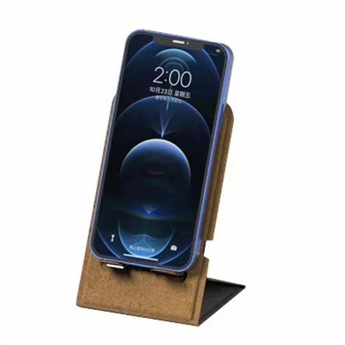 Sustainable Soft Wood Wireless Charging Station Cork Wireless Charger Foldable Phone Charger Customized logo for Promotion