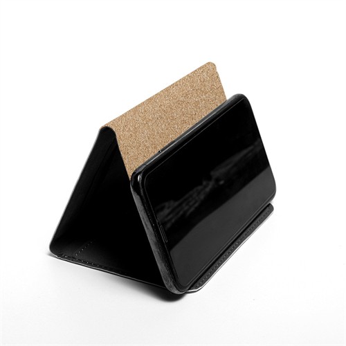 Multifunctional Foldable Wireless Charging Station Soft Wood Wireless Charger Cork Charger with Wallet Customized logo for Promotion