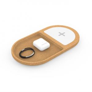 Multifunctional Cork Wireless Charging Pad Soft Wood Wireless Charger Cork Phone Charger OEM logo for Promotion