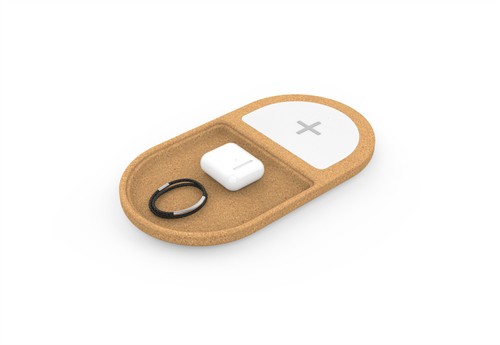 Multifunctional Cork Wireless Charging Pad Soft Wood Wireless Charger Cork Phone Charger OEM logo for Promotion