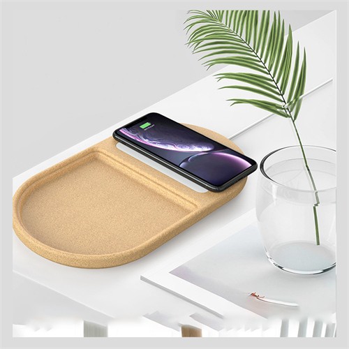Multifunctional Cork Wireless Charging Pad Soft Wood Wireless Charger Cork Phone Charger OEM logo for Promotion