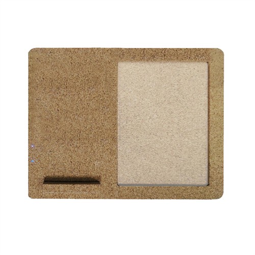 Sustainable Soft Wood Wireless Charging Station Cork Wireless Charger Cork Photo Frame Customized logo for Gifts